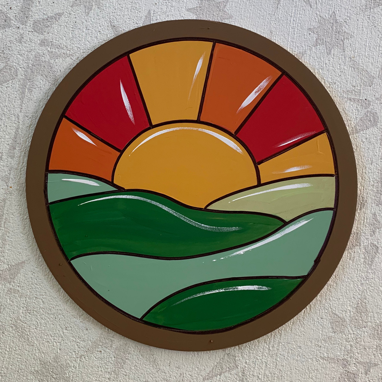 Buy Circle Sky Scene Shape, Unfinished Stained Glass, Paint by Line