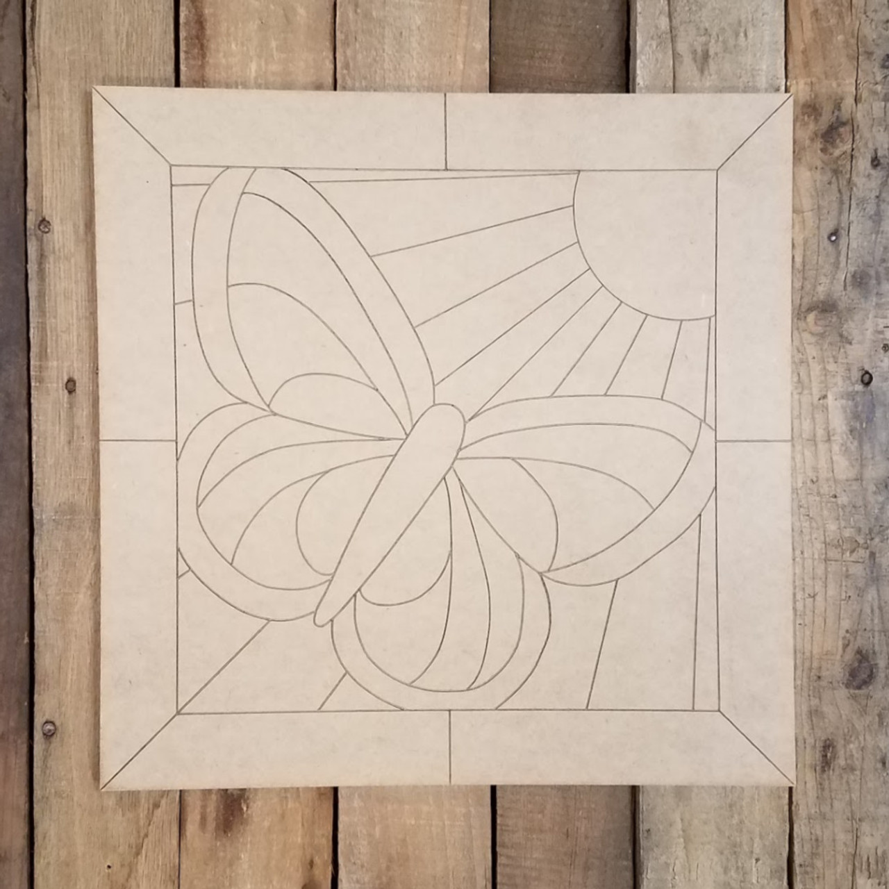 Buy Mosaic Butterfly Pattern, Unfinished Stained Glass, Paint by Line buy-mosaic-butterfly-pattern-unfinished-stained-glass-paint-by-line