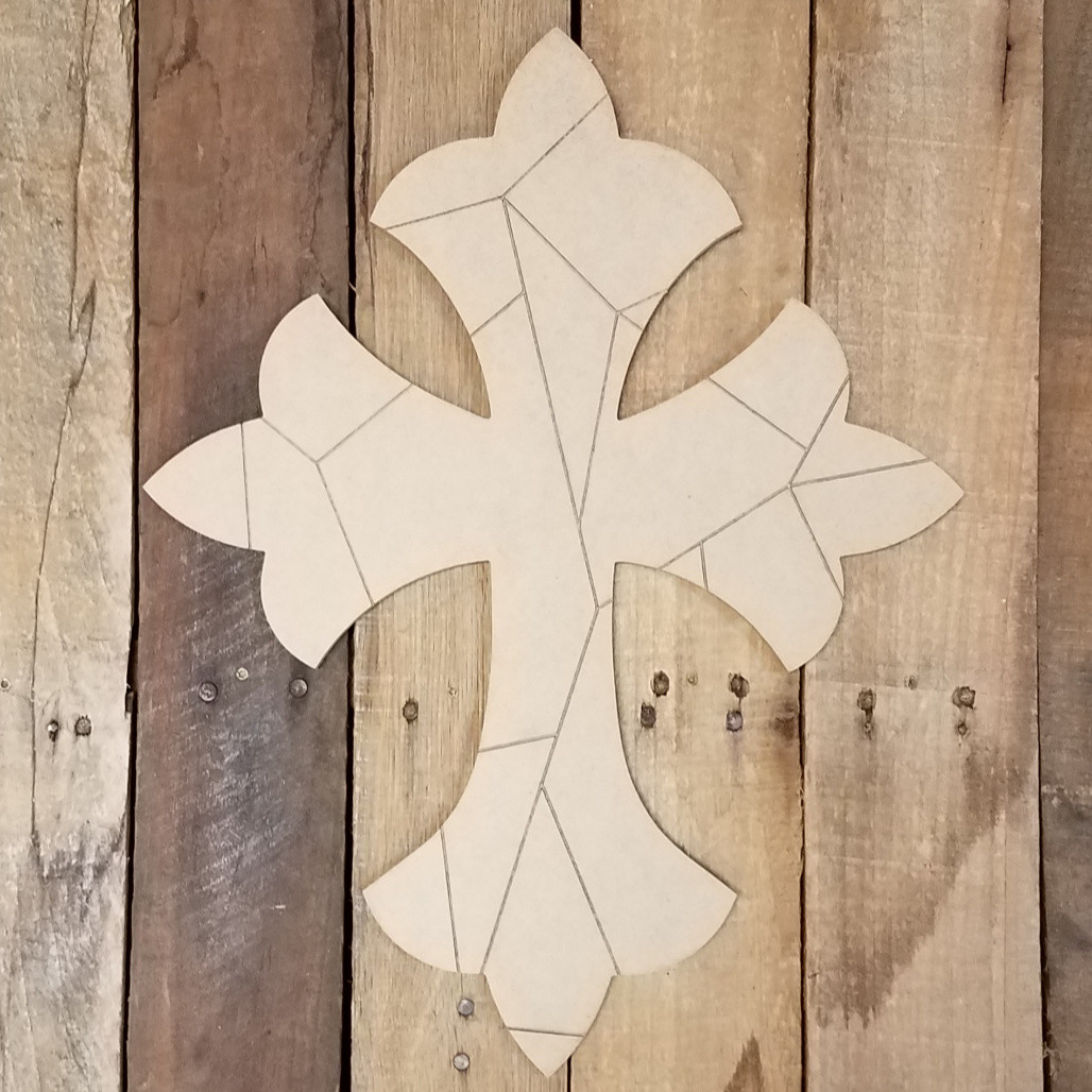 Buy Mosaic Cross 33, Stained Glass Wood Shape, Paint by Line