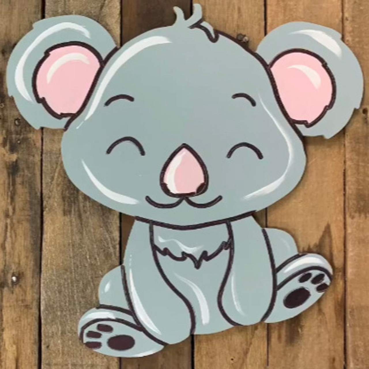 Cute Koala Bear Cutout, Unfinished Craft Shape, Paint by Line