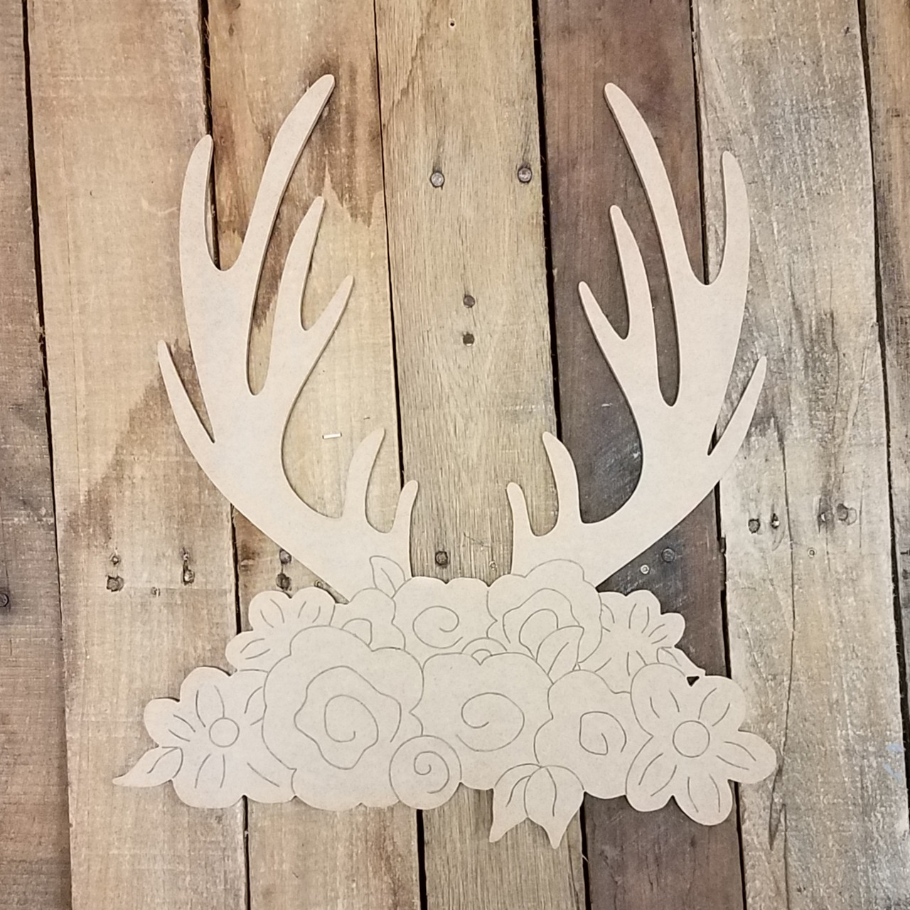 Deer Antler Name Sign - Etched On Wood