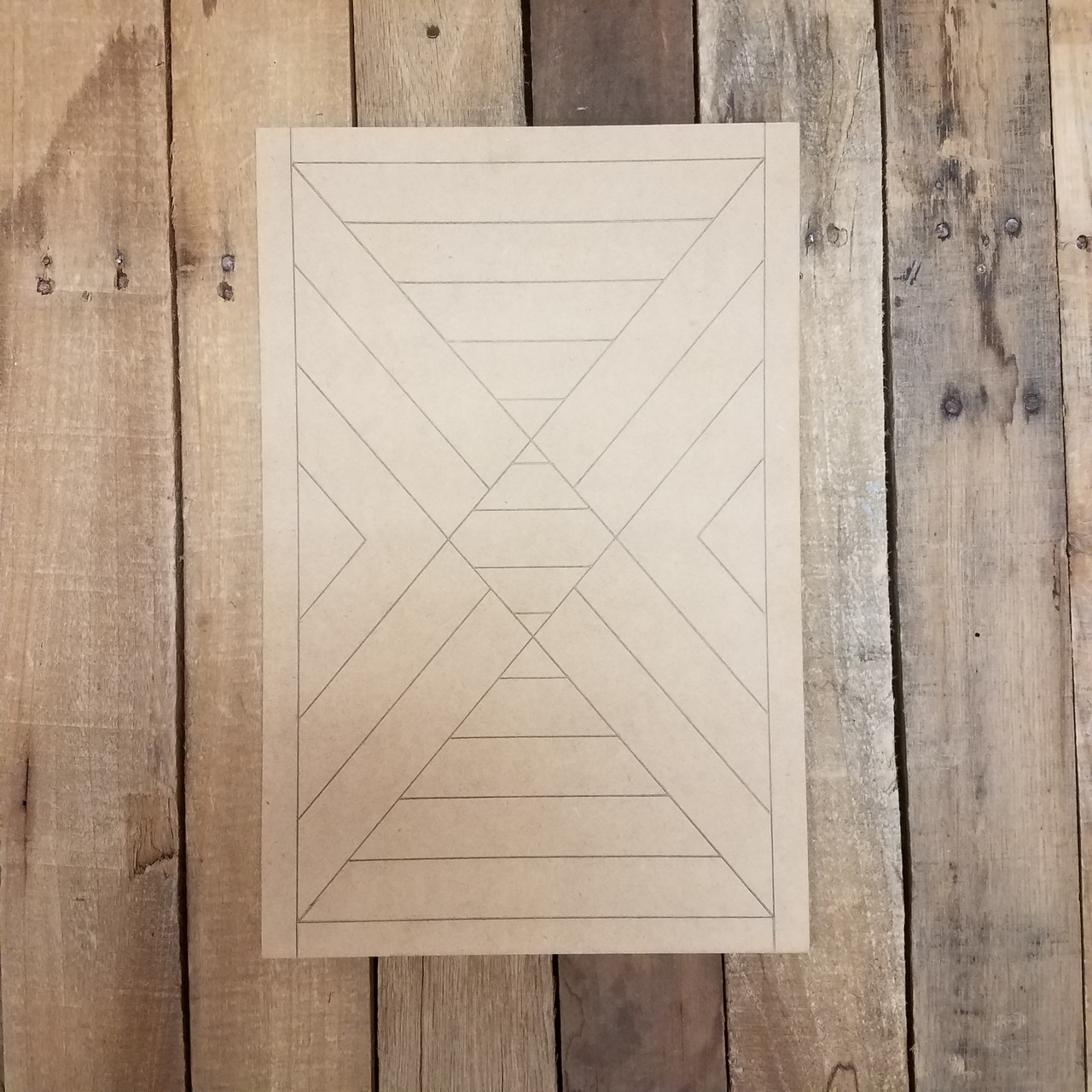 Rectangular Pattern Wood Wood Rectangle Geometric Pattern | Unfinished Wood Shape | Build-A-Cross