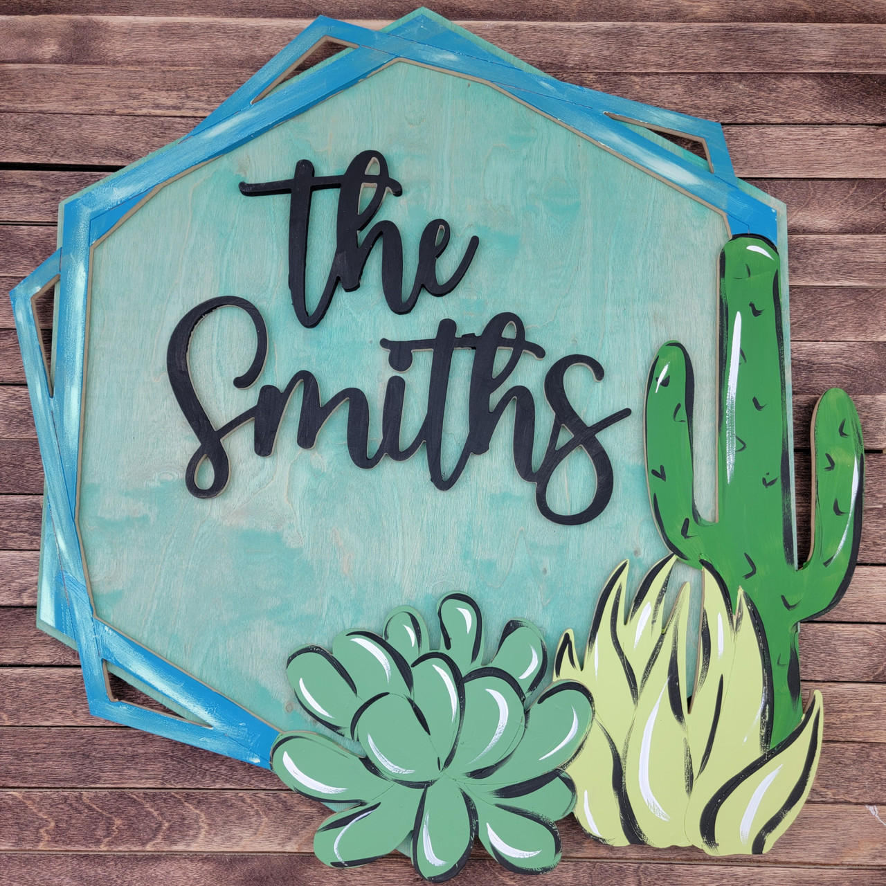 Shop Unfinished Succulent Boho Personalized Name Kit Cutout