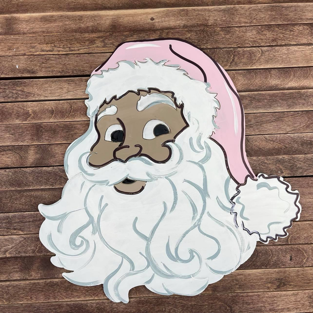 Buy Santa Head Cutout, Unfinished Wooden Craft, Paint By Line