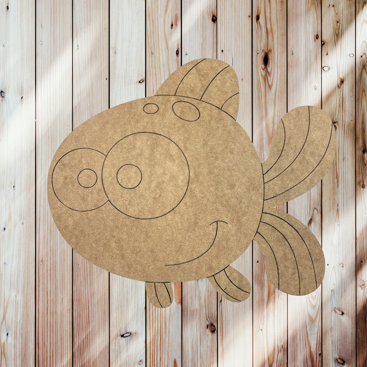 Big Eyed Fish, Unfinished Craft, DIY Art, Paint By Line