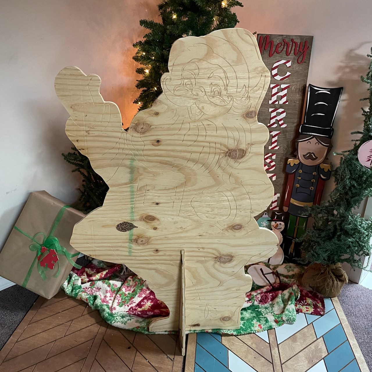 Free Standing Santa Yard Art 1/2'' Pine Christmas Decor - Build-A-Cross.com free-standing-santa-yard-art-1-2-pine-christmas-decor-build-a-cross-com