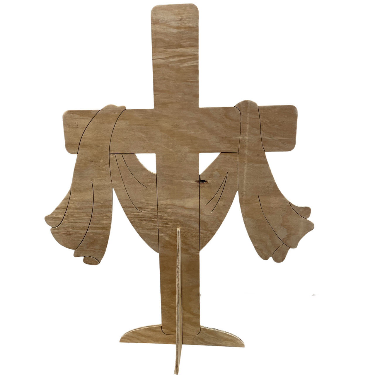 Unfinished Wood Catholic Cross Shape - Easter - Christian - Craft