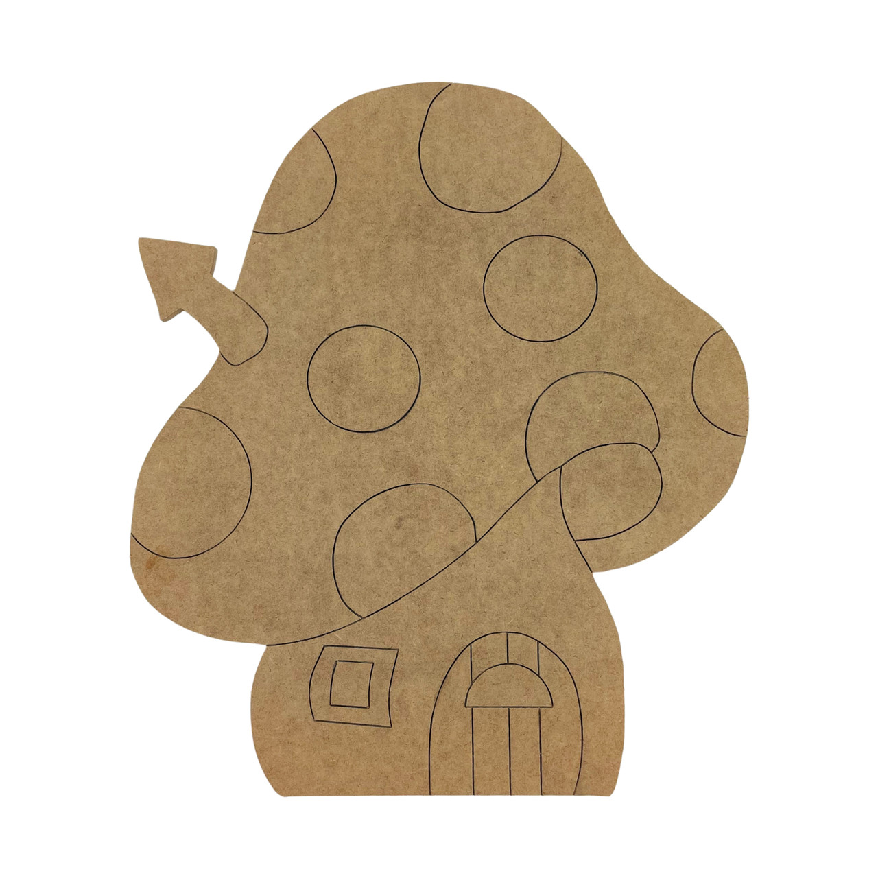 Online Unfinished Craft Shape Mushroom House Wooden Cutouts