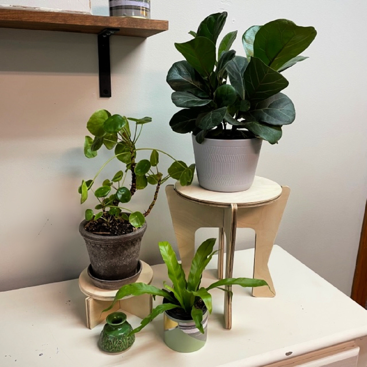 Shop Online 3-piece Sleek Inlay Top Plant Stand | Build-a-cross