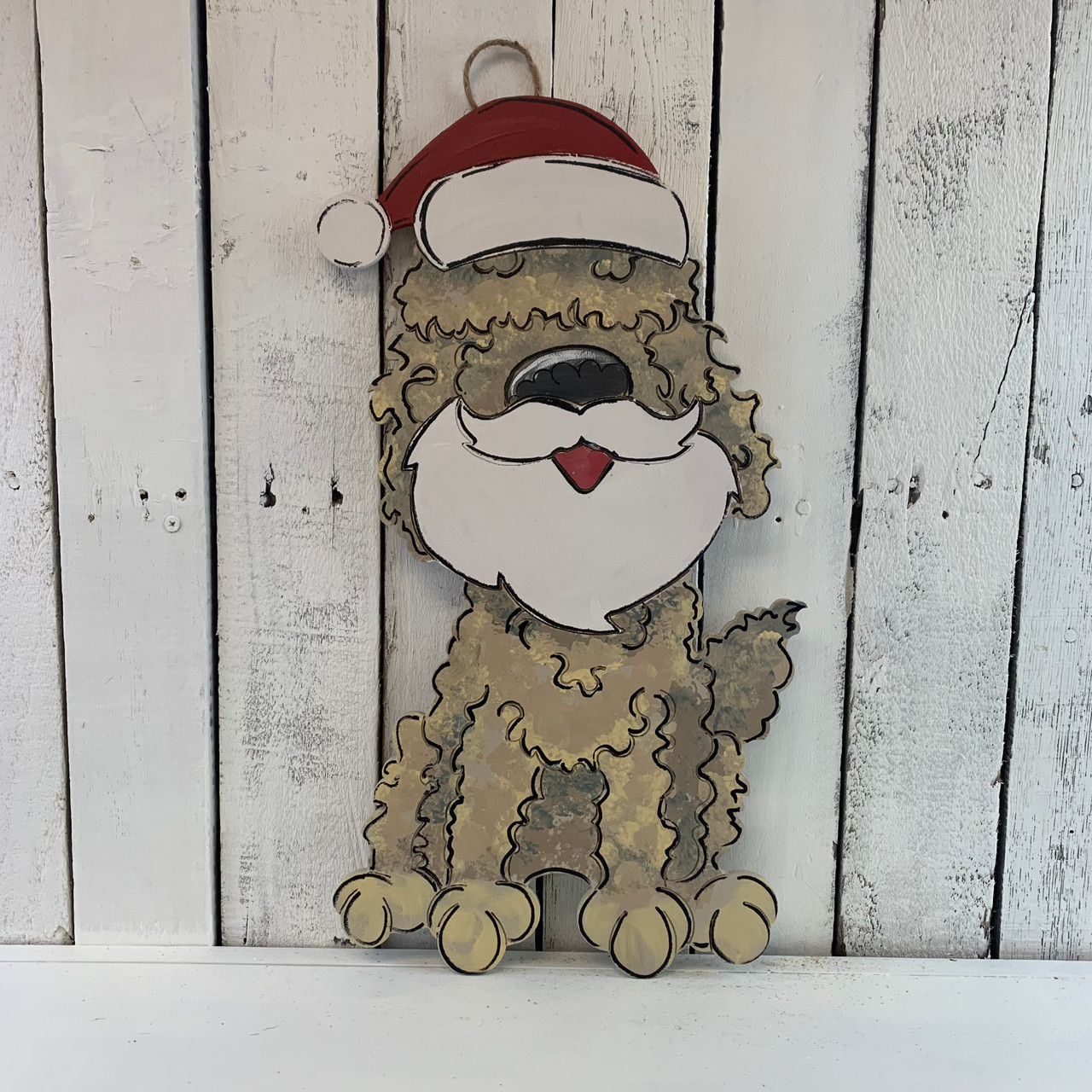 Buy Unfinished Craft Paintable Christmas Labradoodle Cutout