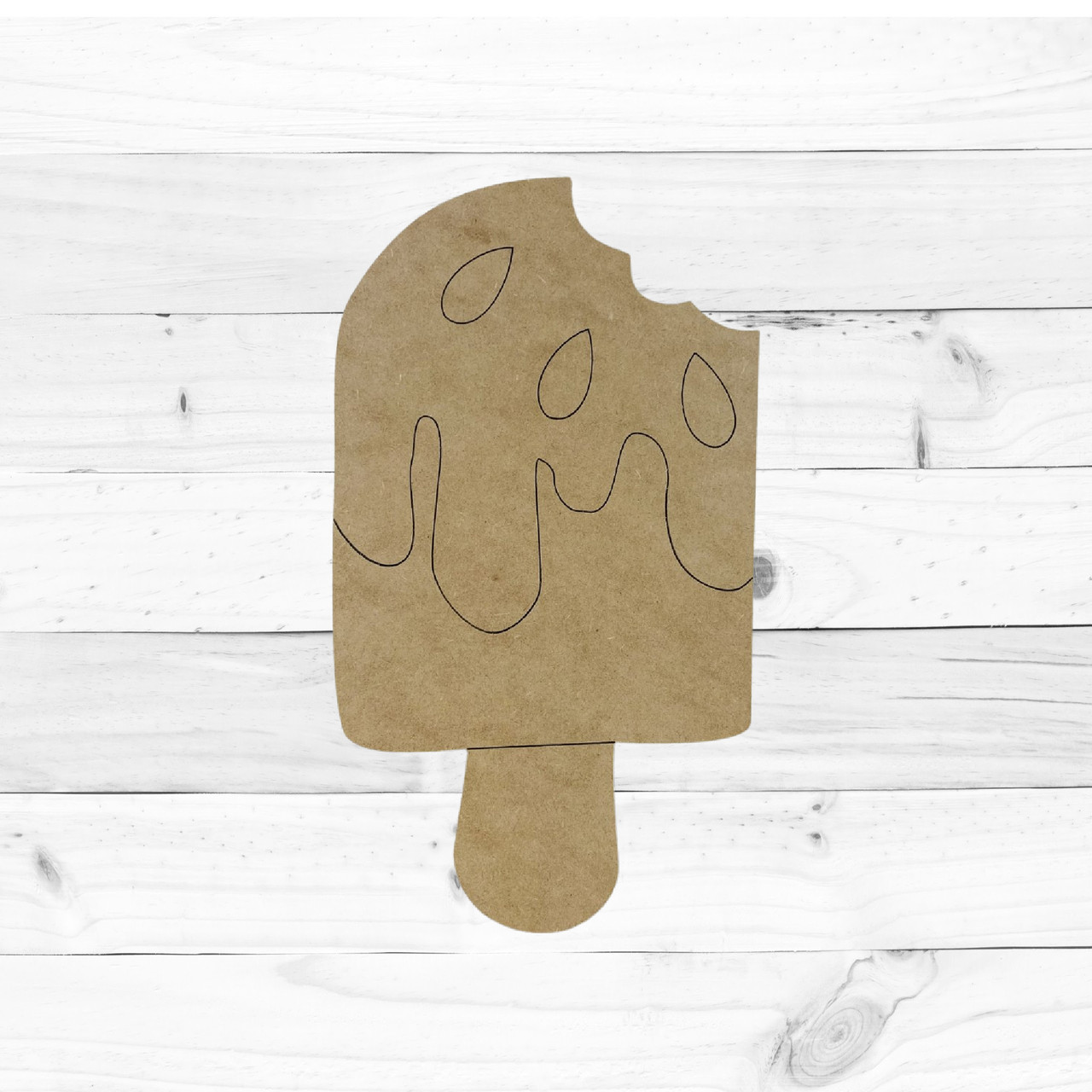 Buy Popsicle with Stars Cutout, Unfinished Wooden Craft, Paint by Line