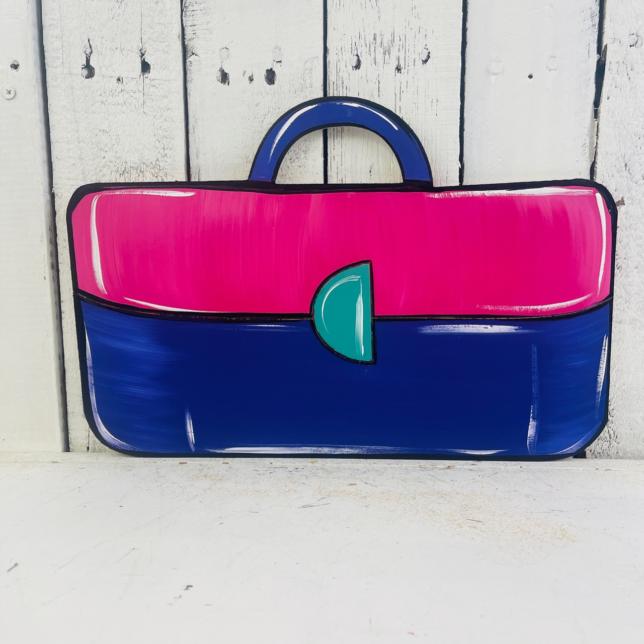 Caboodle Makeup Case, 90's Shapes, Unfinished Wood Cutout, Paint by Line