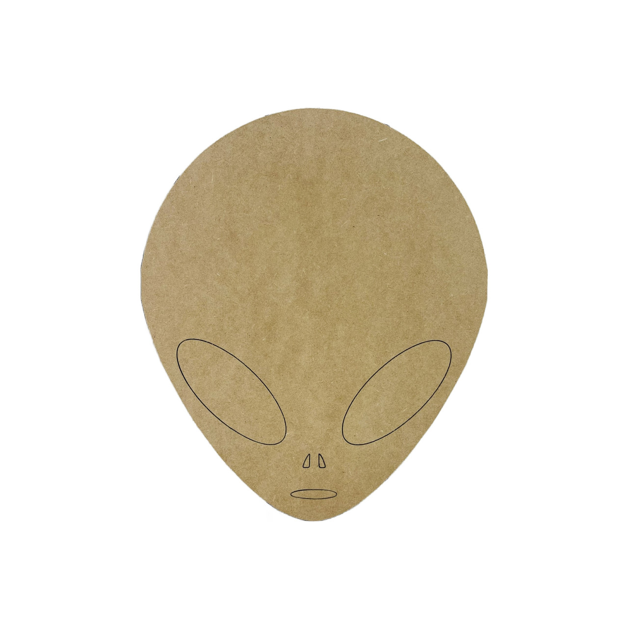 Alien Head, Kids Shape Unfinished Wood Cutout, Paint by Line