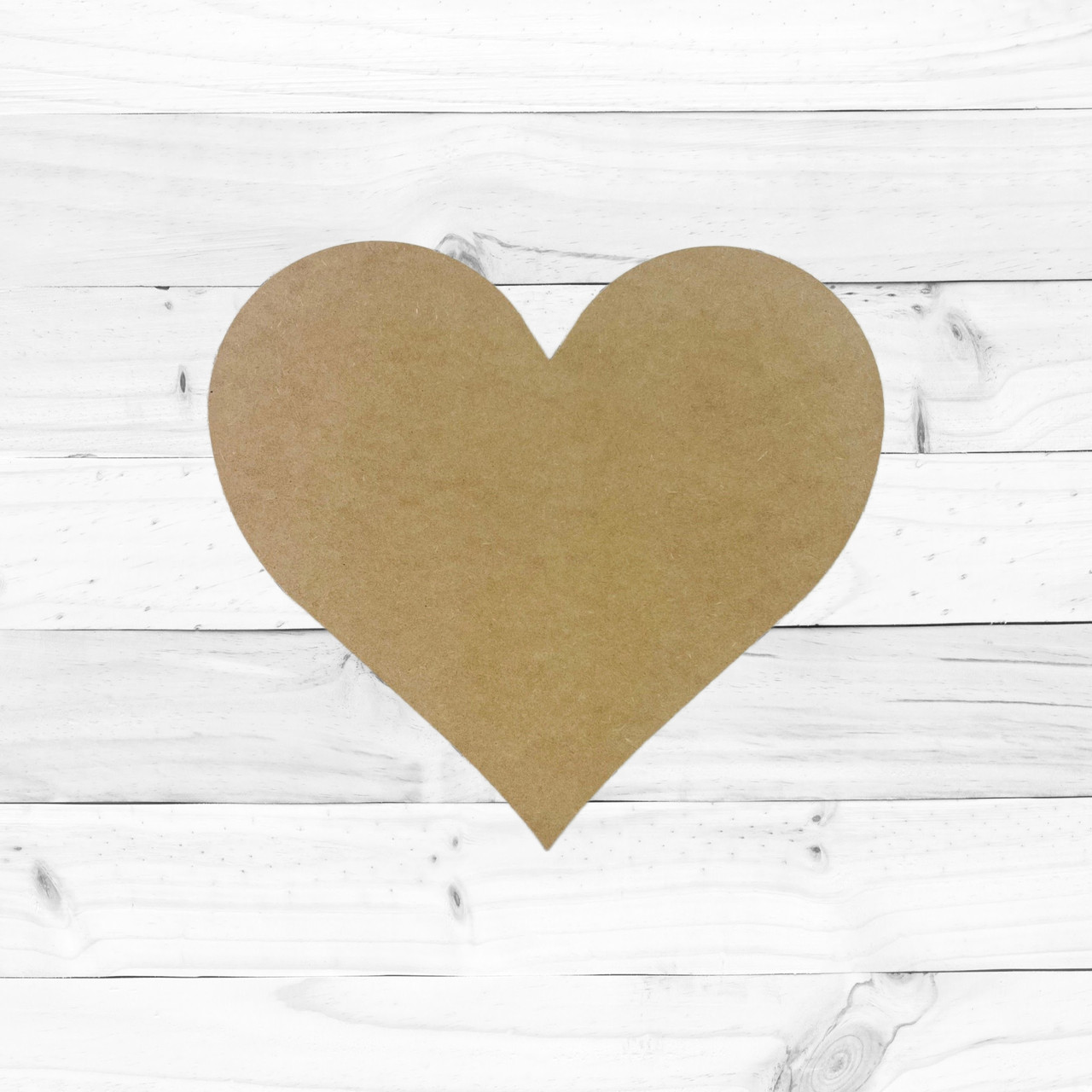 Buy Heart Unfinished Cutout, Wooden Shape, Paintable MDF