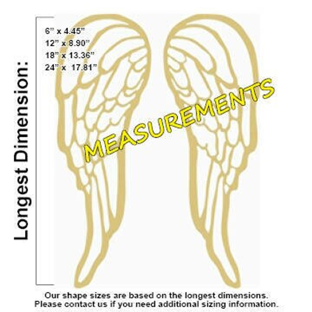 Unfinished Wood Angel Wings Shape - Craft - up to 36 14 / 1/8