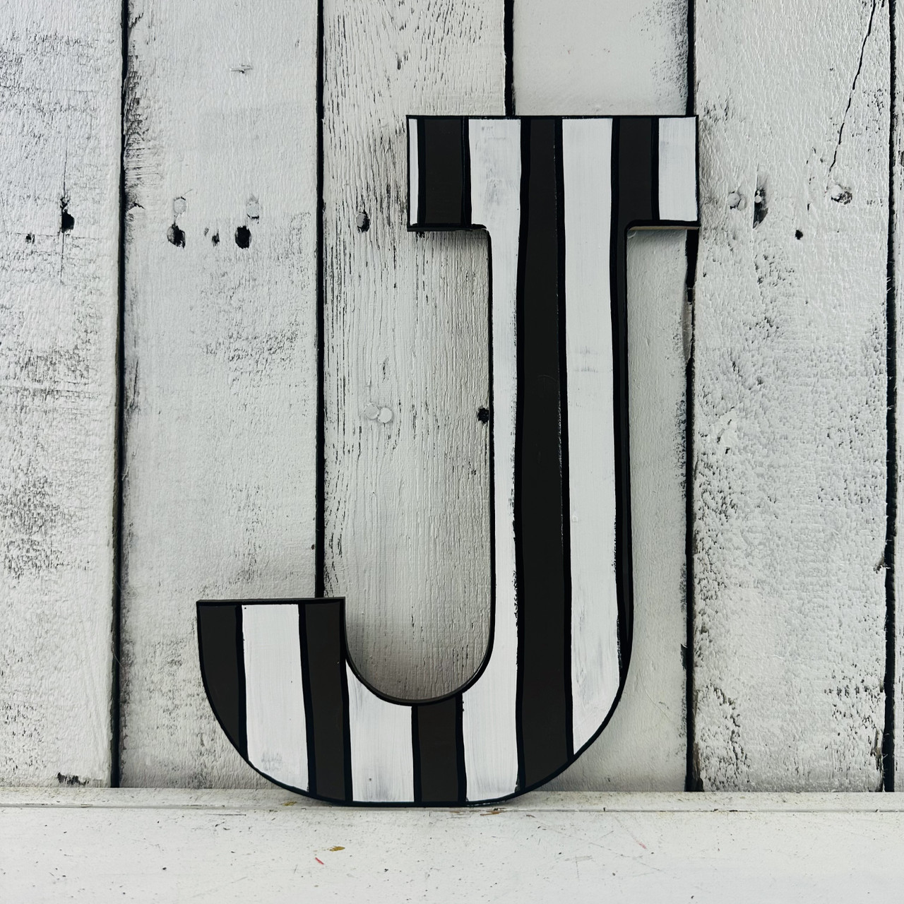 J Alphabet Letter Monogram Initial Tile Plaque Wall Accent