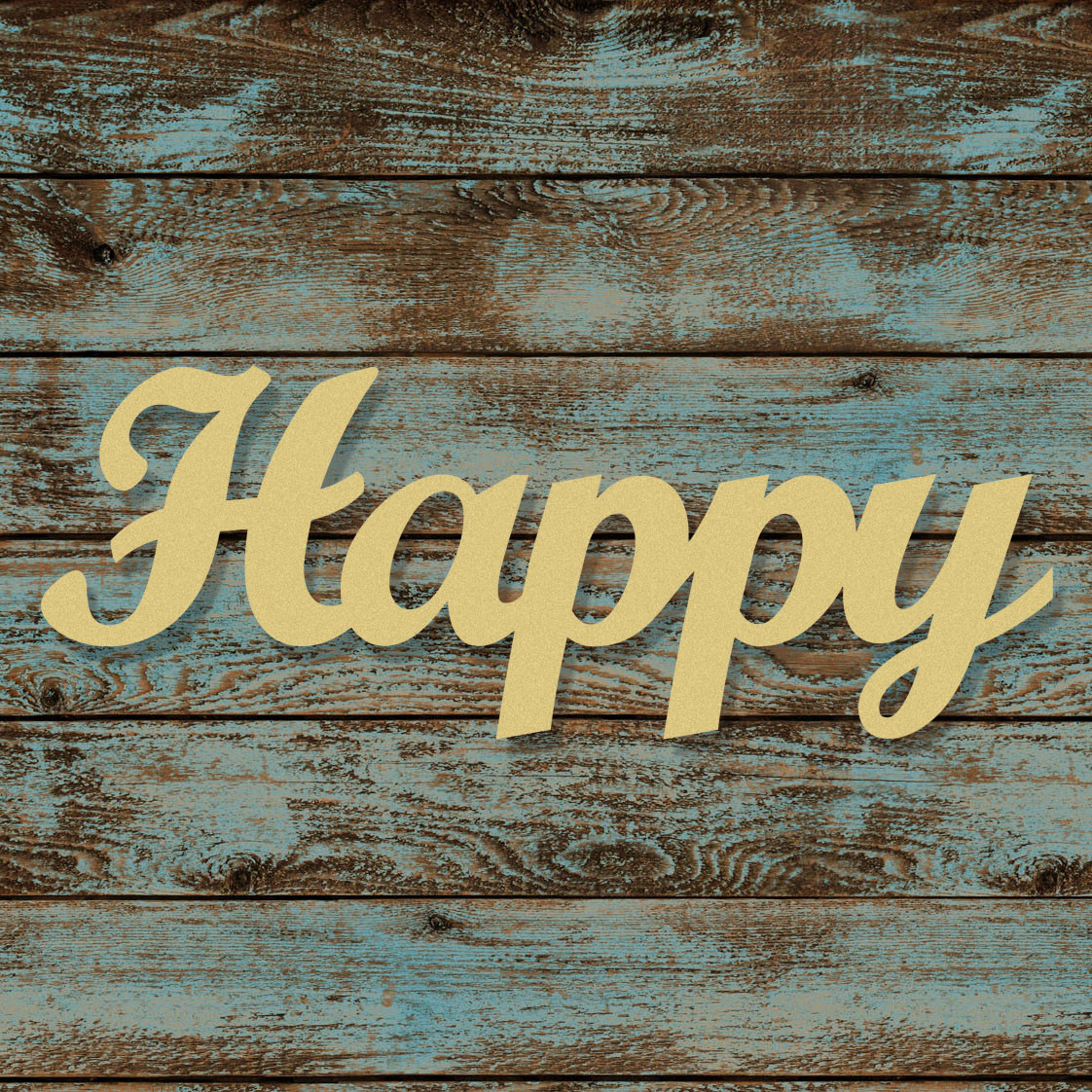 Buy Wooden Connected Script Word Happy, Alphabet Paintable DIY, Unfinished