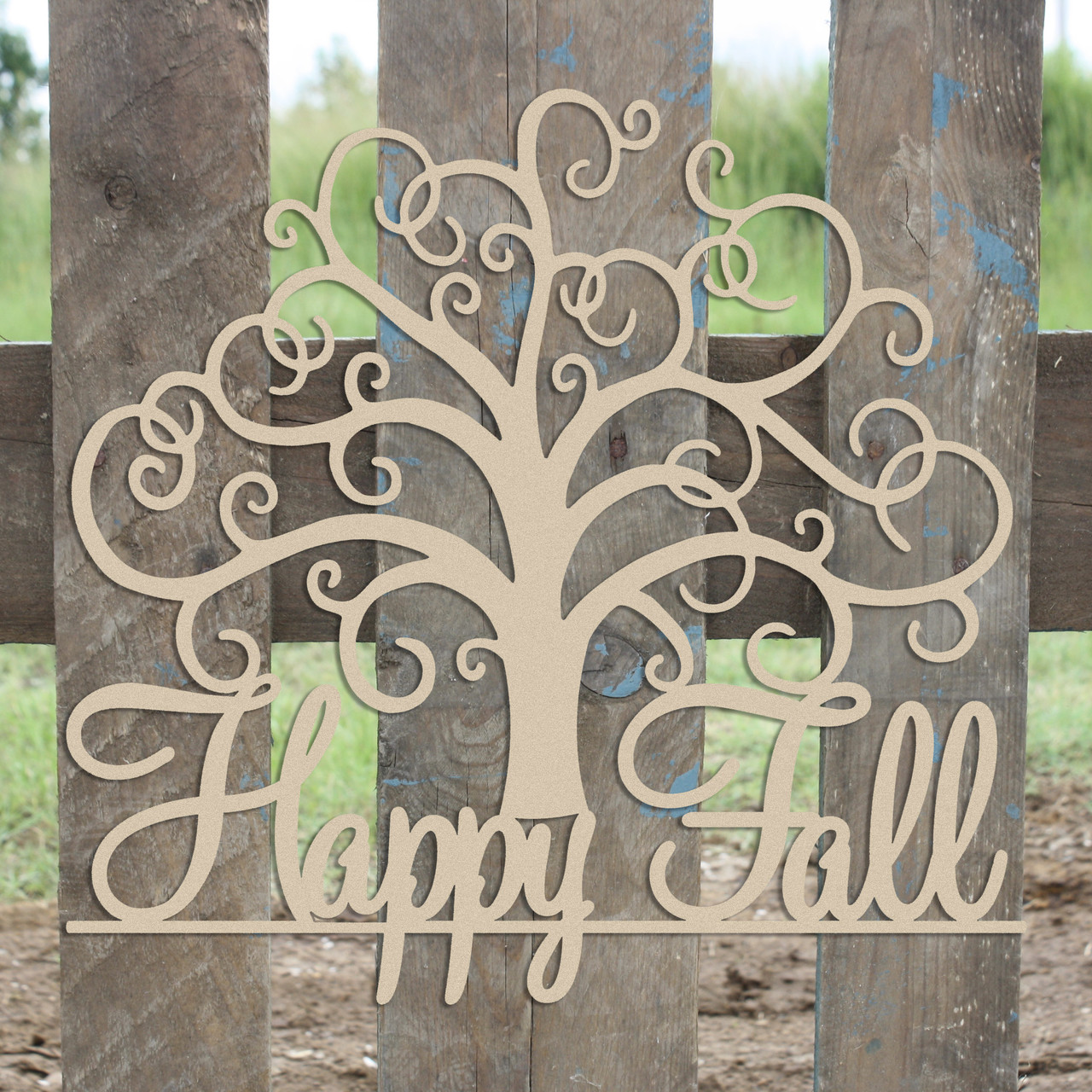21” Happy Fall Tree Unfinished Wooden Shape Cutout | Build-A-Cross