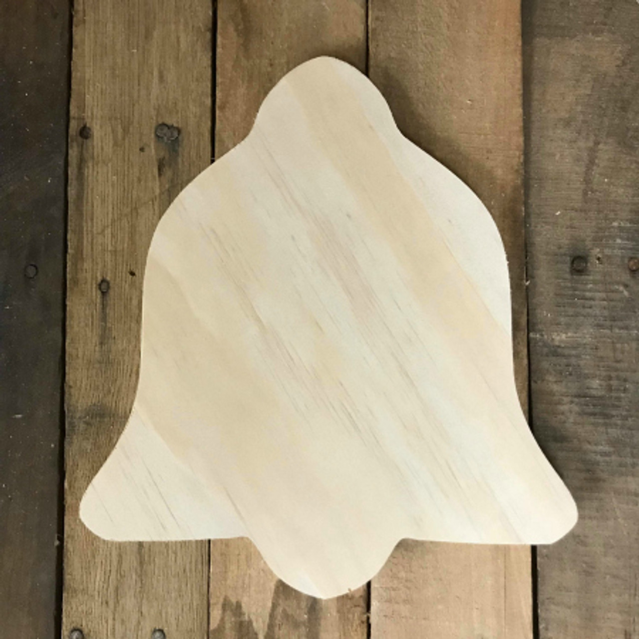 Wood Pine Shape, Bell, Unpainted Wooden Cutout DIY