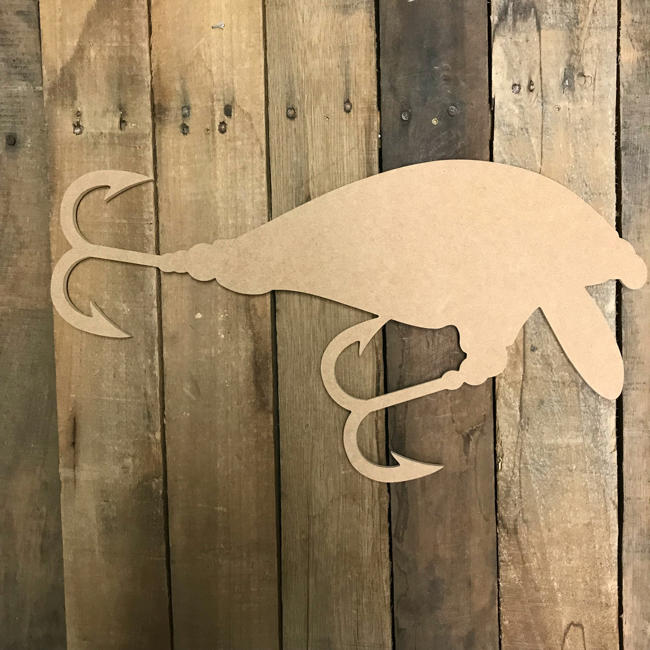 Crank Bait, Fishing Lure Shape, Unfinished Wooden Cutout