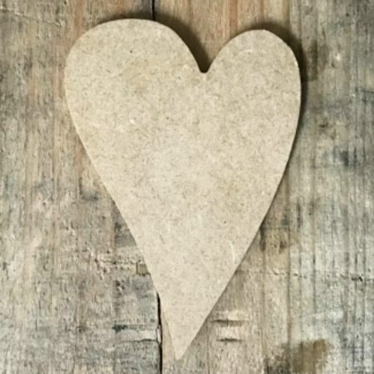Wood Pine Shape, Long Heart, Unpainted Wooden Cutout Craft