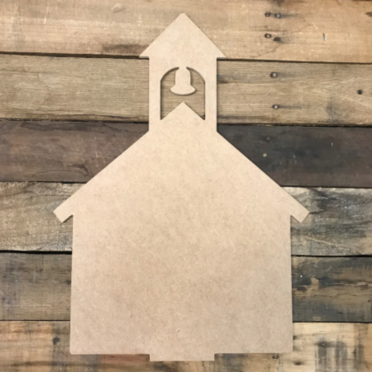 School House, Unfinished Wooden Cutout Craft