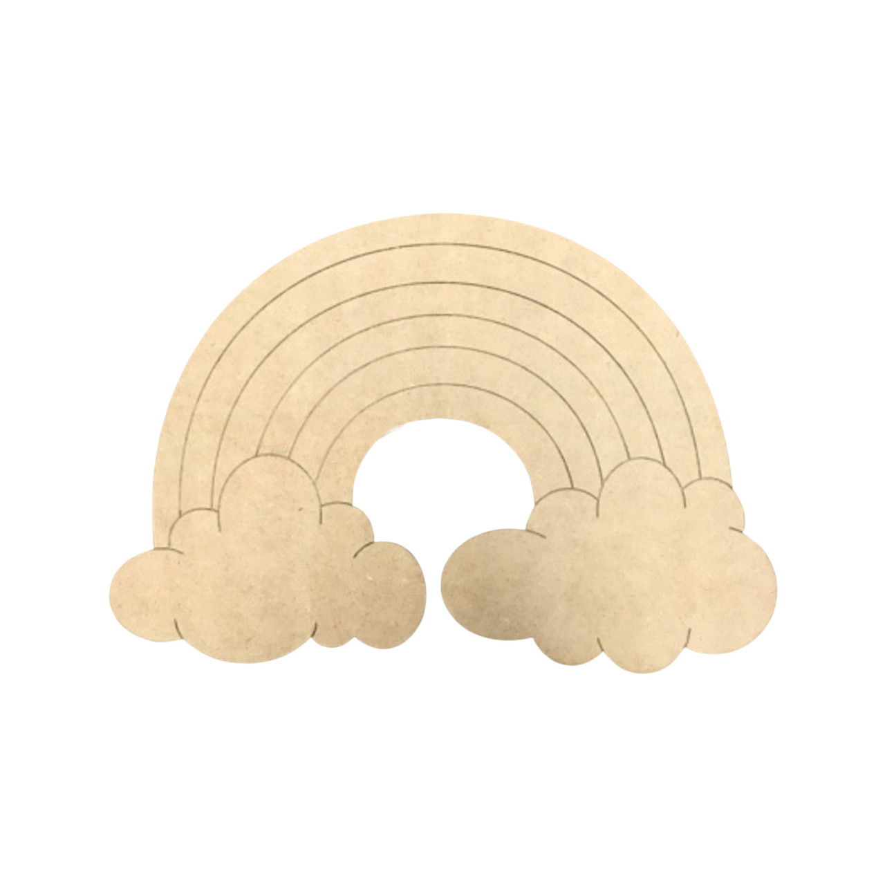 Unfinished Wood Cutouts for Crafts, Rainbow Clouds (4.5 x 2.2 in, 24 Pieces)