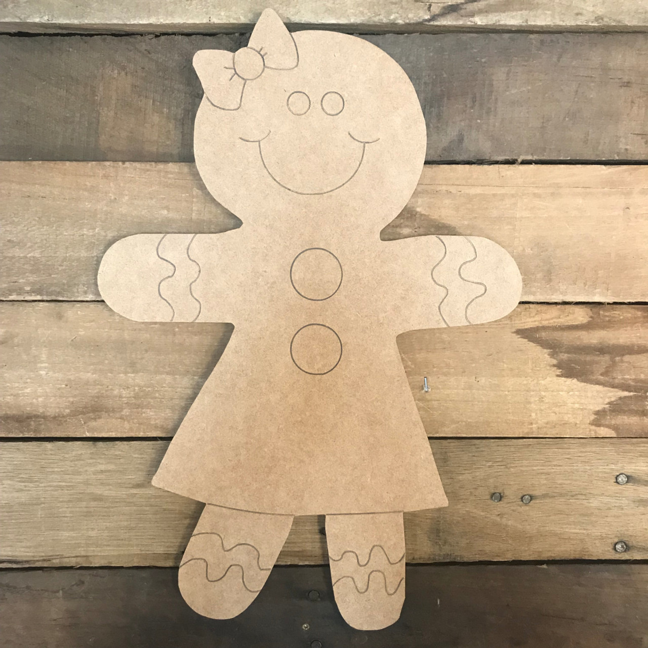 Buy Gingerbread Girl Cutout, Unfinished Wooden Craft, Paint By Line