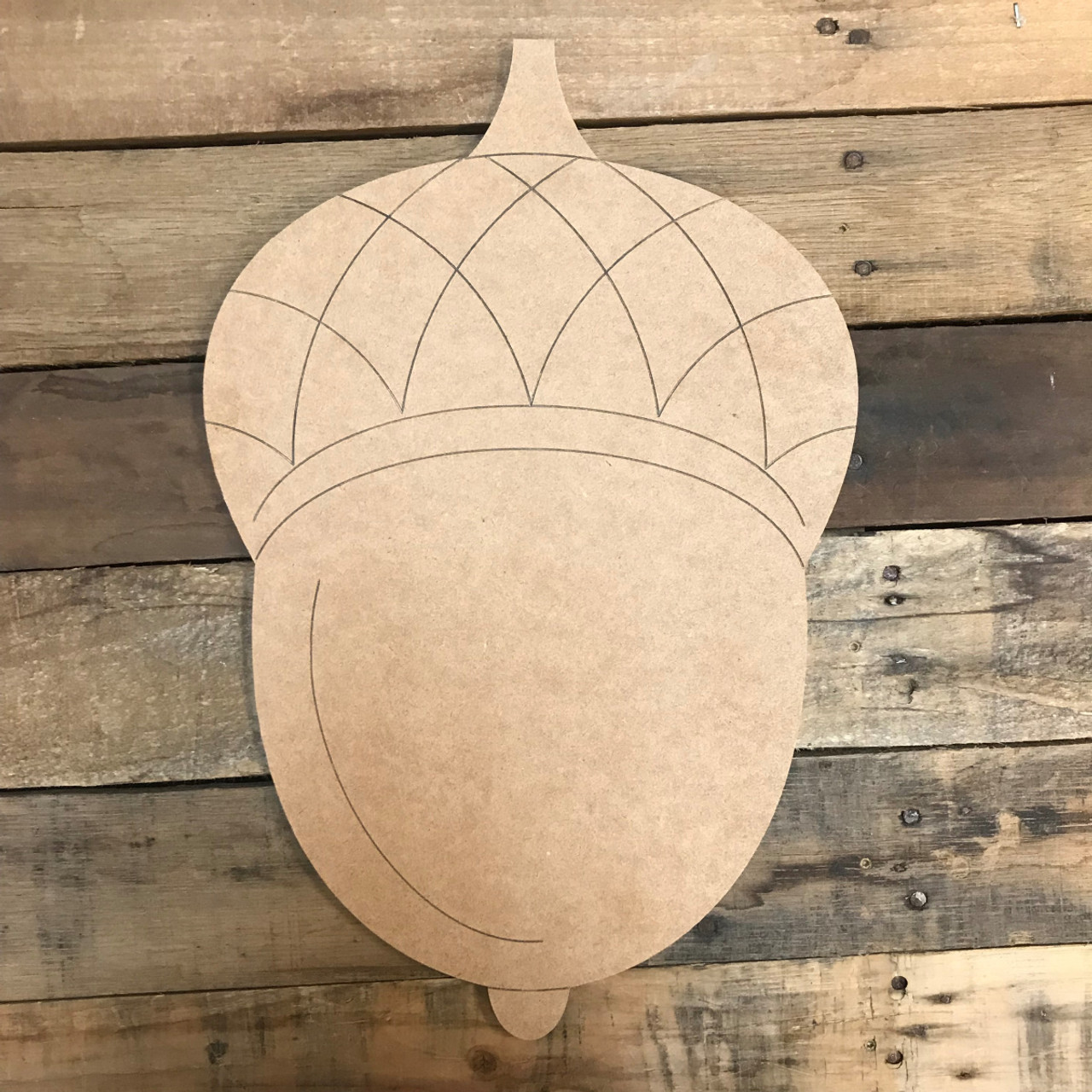 Buy Acorn Wood Cutout, Unfinished Craft, Paint by Line