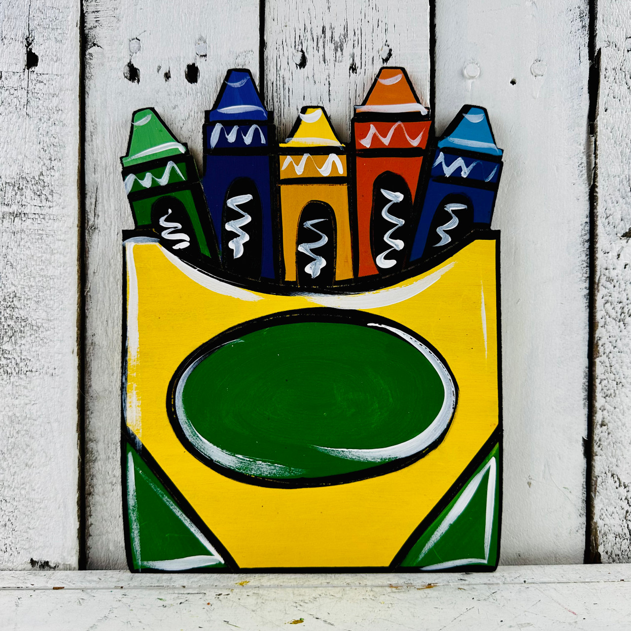 Crayon Box Wood Cutout, Unfinished Craft, Paint by Line