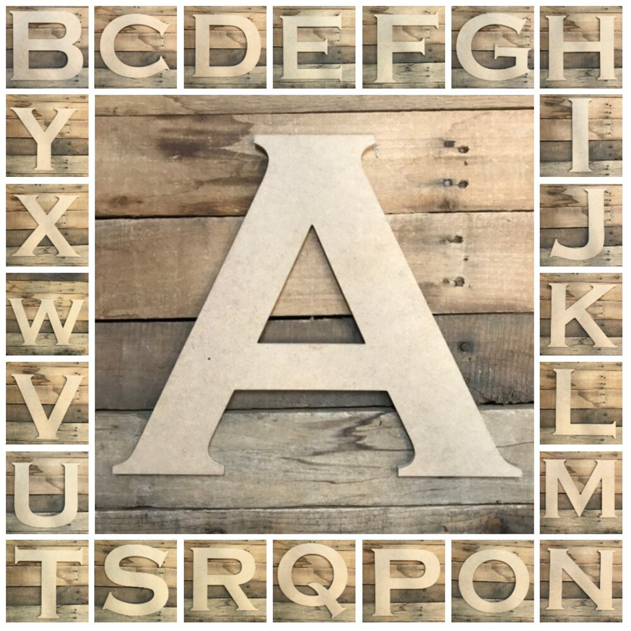 Monogram (A) Wooden Unfinished Alphabet Letter, Paintable DIY Craft DIY  Craft Wall Decor