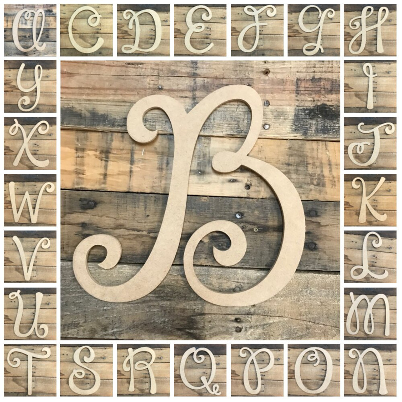 Buy Wooden Letters, Unfinished Cursive Letters, Janda Happy Days Font