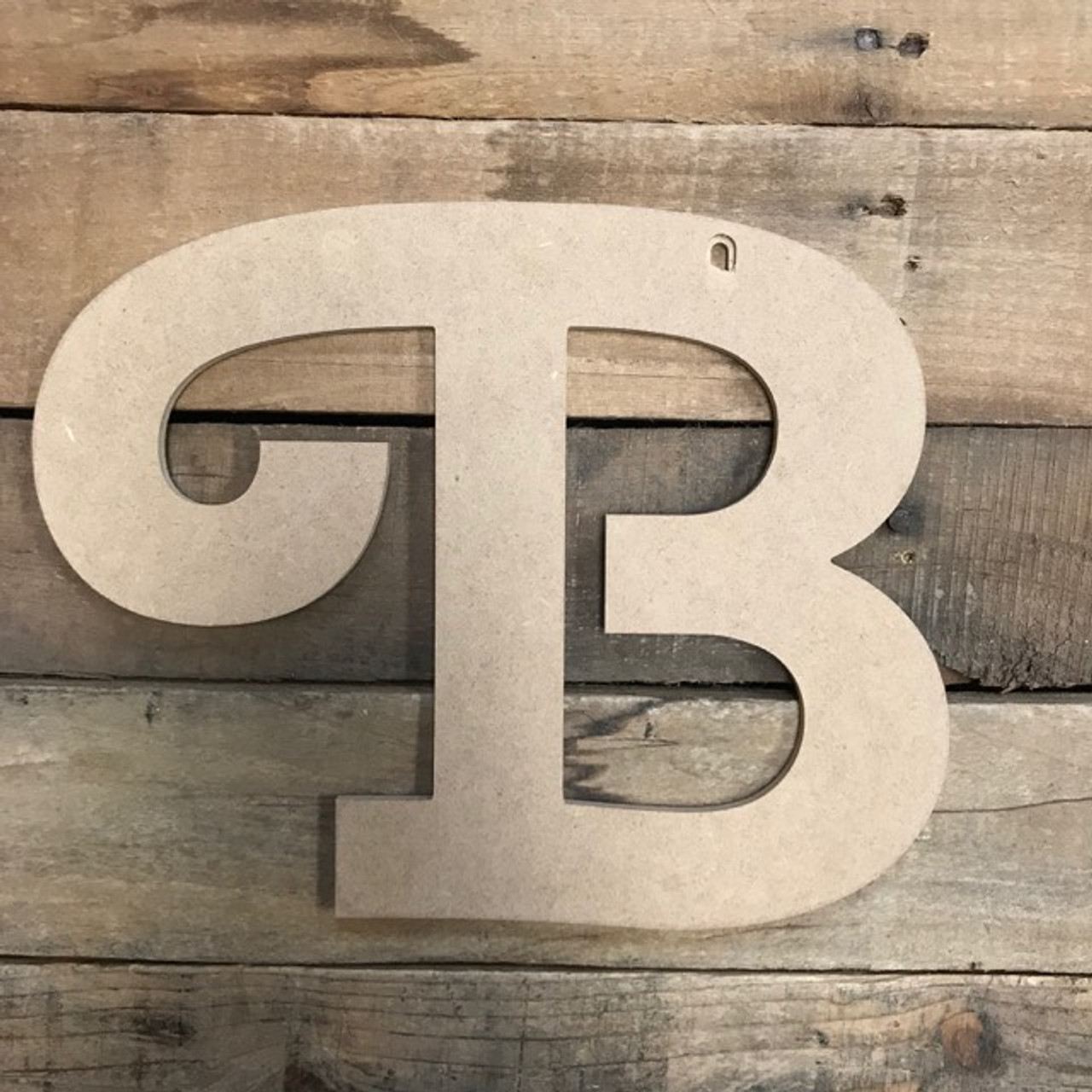 Unfinished Wood, 12-in, 2-in Thick, Letter, Letter B