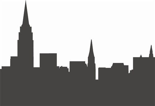 New York City Skyline Unfinished Cutout, Wooden Shape, MDF DIY Craft