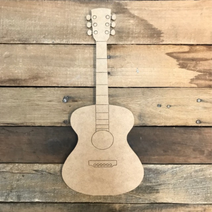 Buy Acoustic Guitar Cutout, Unfinished Wood Shape, Paint by Line