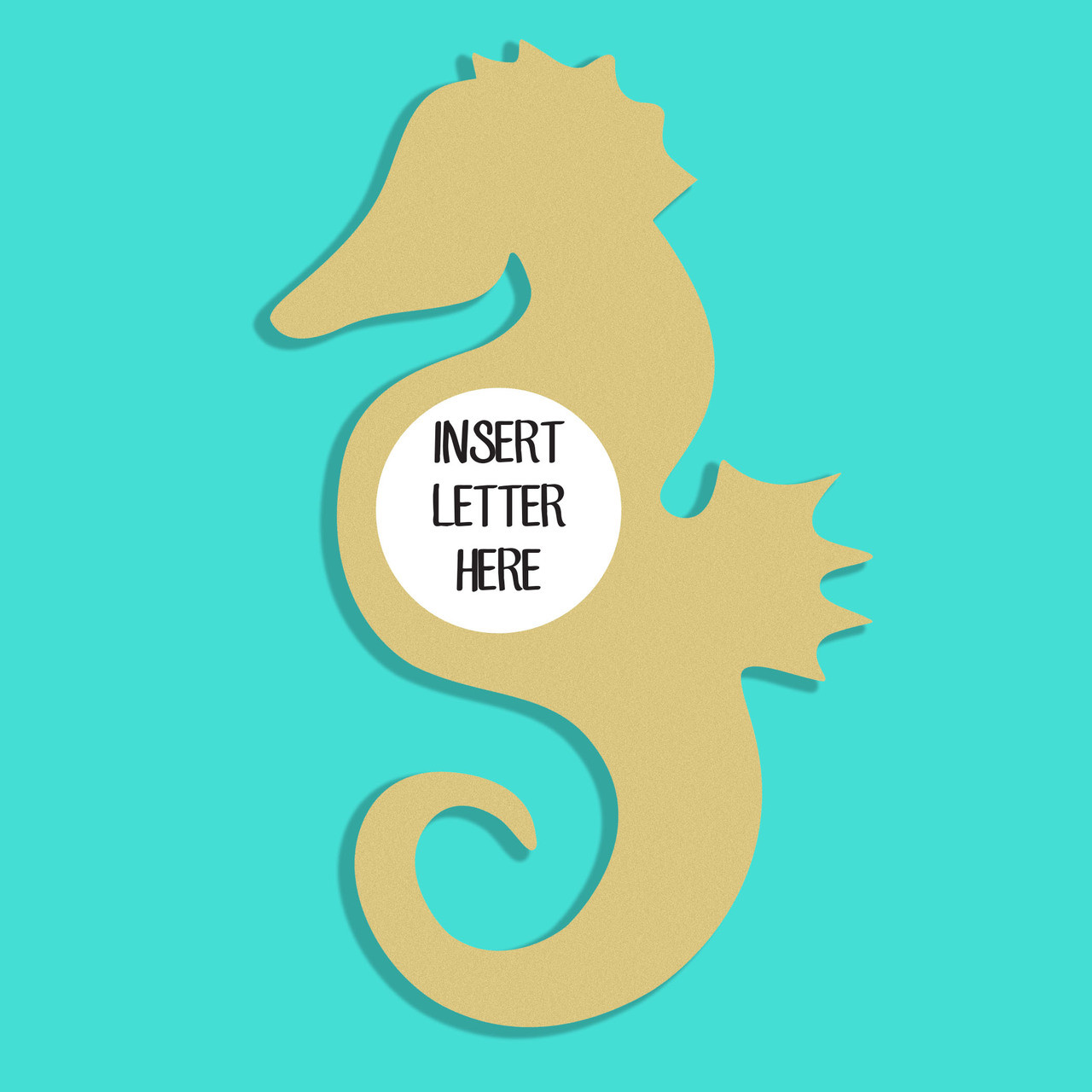 Buy Unfinished Sea Horse Frame Letter Insert Wooden Monogram