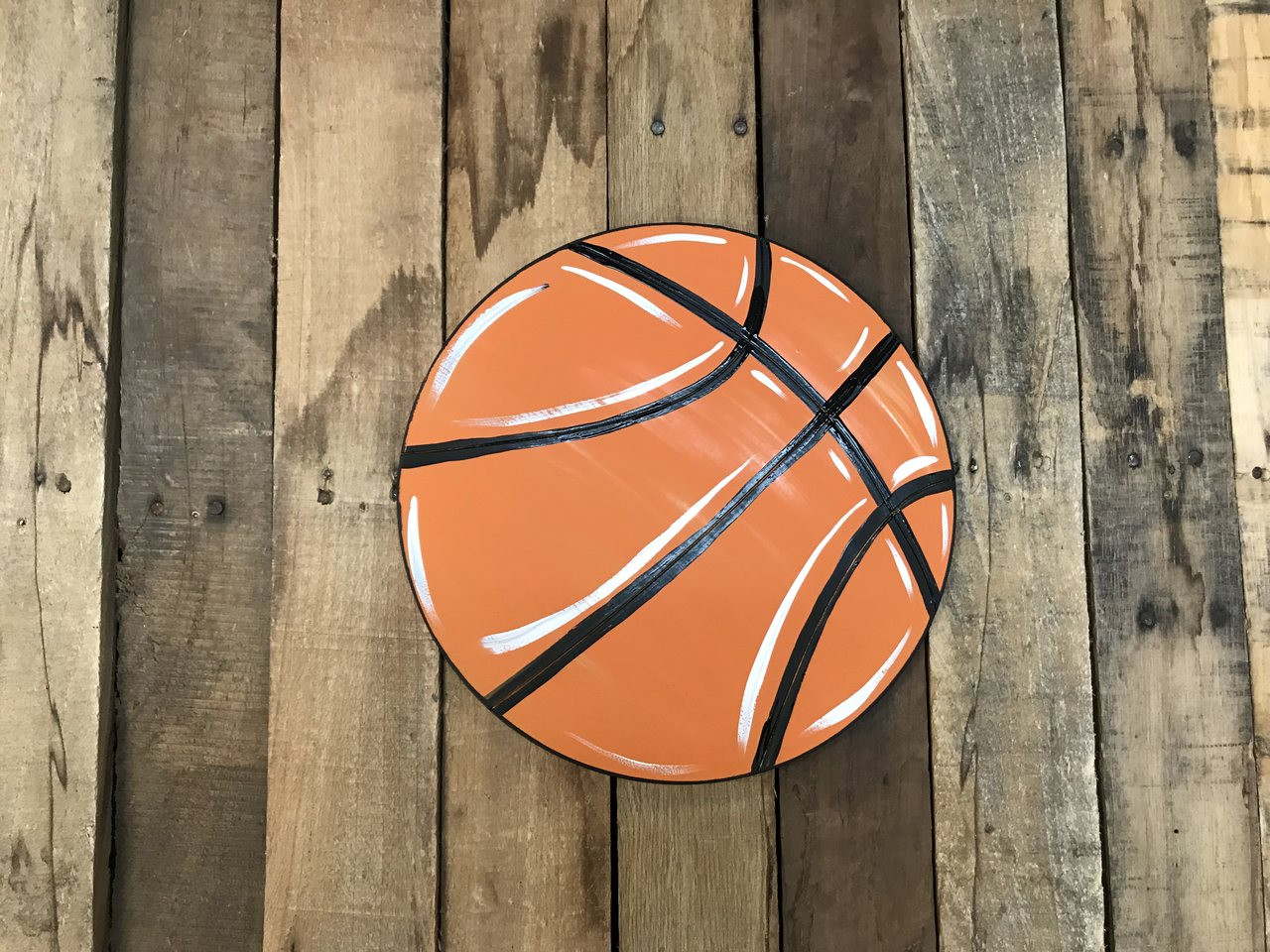 Buy BasketBall Wooden Cutout, Unfinished Craft, Paint By Line