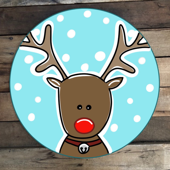 Reindeer Circle, Wood Cutout, Shape, Paint by Line