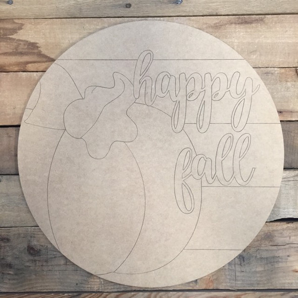Unfinished Happy Fall Circle
