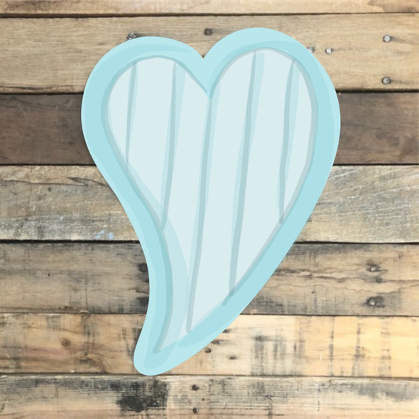 Fancy Heart Wood Cutout, Unfinished Shape, Paint by Line