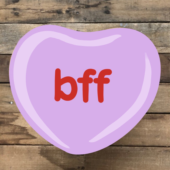 Valentine Heart Bff Cutout, Unfinished Shape, Paint by Line