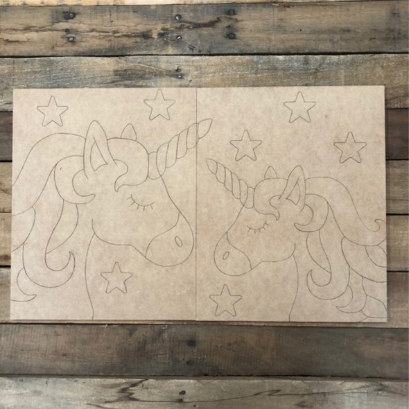 Mommy and Daughter Unicorn, Painting for Two Paint by Line