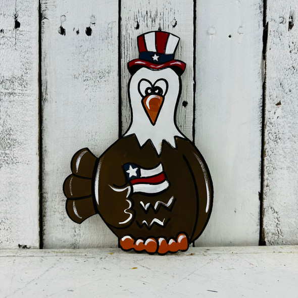 Patriotic Eagle, Wood Cutout, Shape Paint by Line