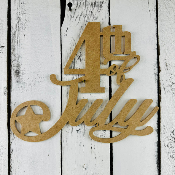 4th of July Shape Phrase Patriotic Decor Art Craft Cutout