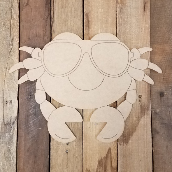 Cartoon Beach Crab Shape, Unfinished Craft, Paint by Line