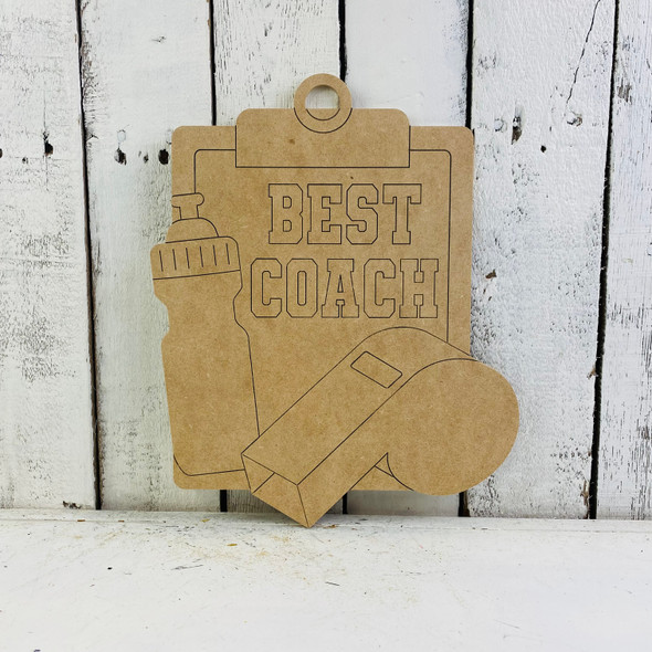 Best Coach Clipboard Cutout, Unfinished, Paint by Line