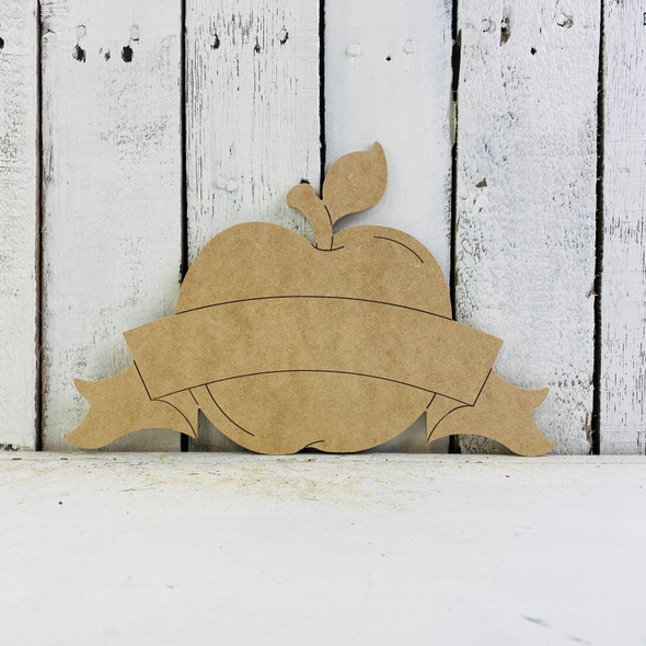 Apple Banner Classroom Hanger, Wood Shape, Back to School Paint by Line