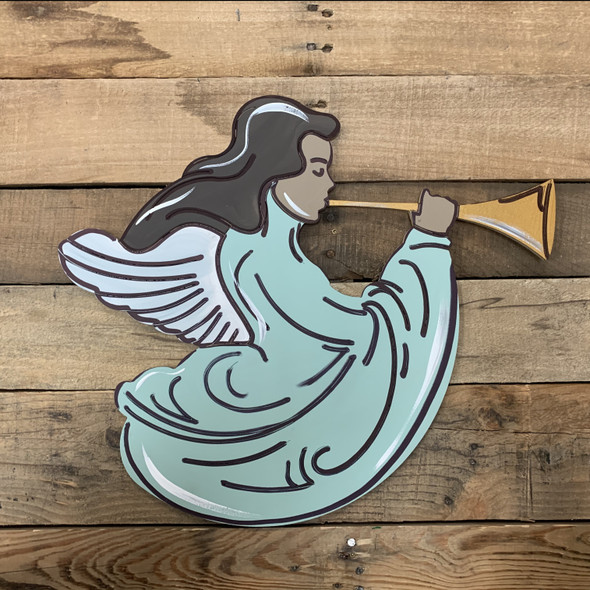 Angel with Trumpet, Unfinished Wood Cutout, Shape, Paint by Line
