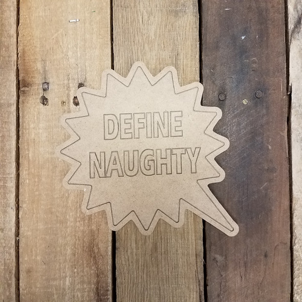 Define Naughty Speech Bubble, Paint by Line Wooden Shape