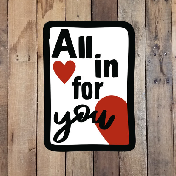 All in For You Valentine Card Shape, Unfinished Paint by Line